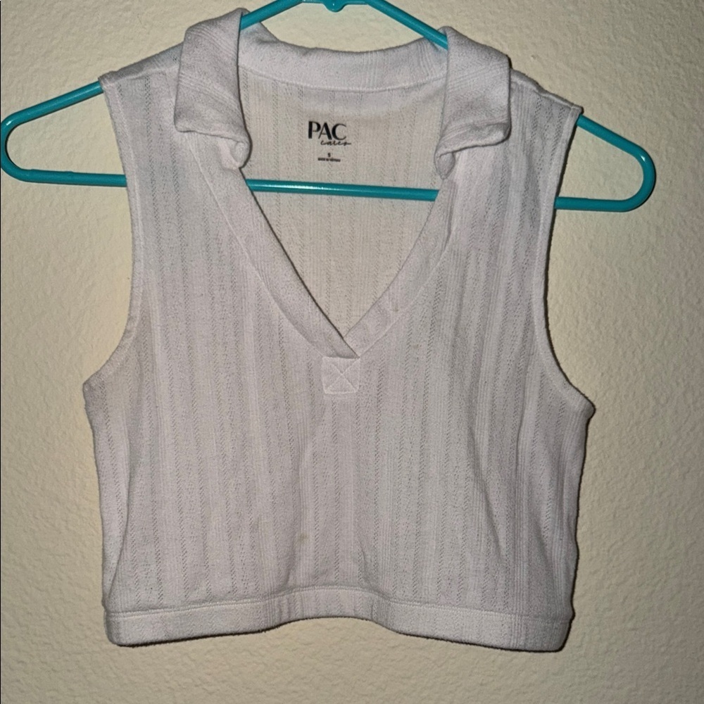 PacSun Collared Cropped Polo Tank Top